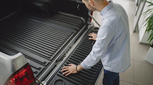 spray in bedliner applied to truck bed for protection